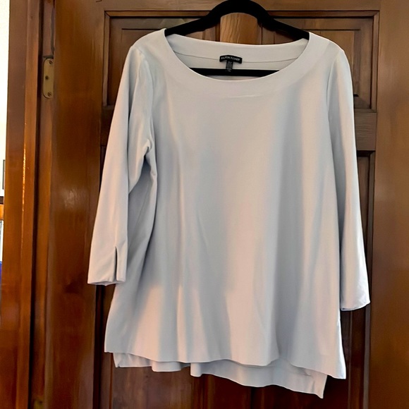 Eileen Fisher Tops - Eileen Fisher Light Blue Crepe Top